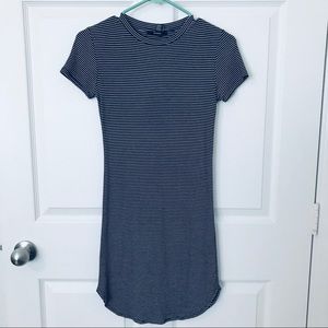 Stripped Ribbed Bodycon Dress